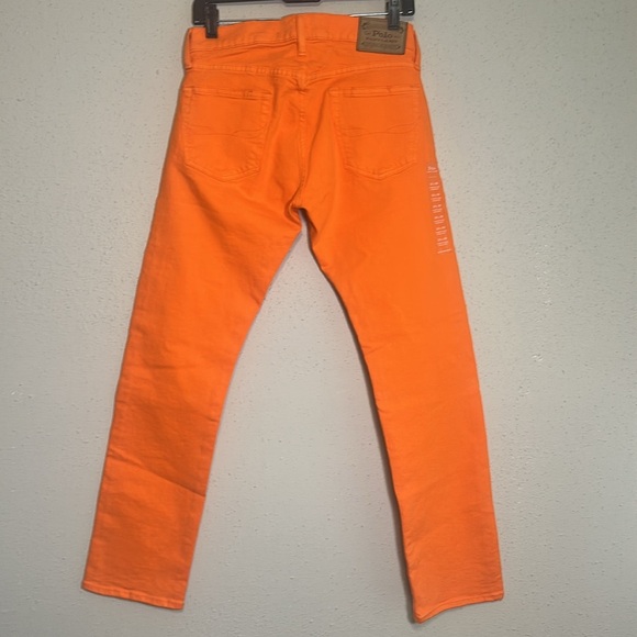 Polo Ralph Lauren Varick Slim Straight Jeans Mens 28x30 Orange NEW - Picture 4 of 16